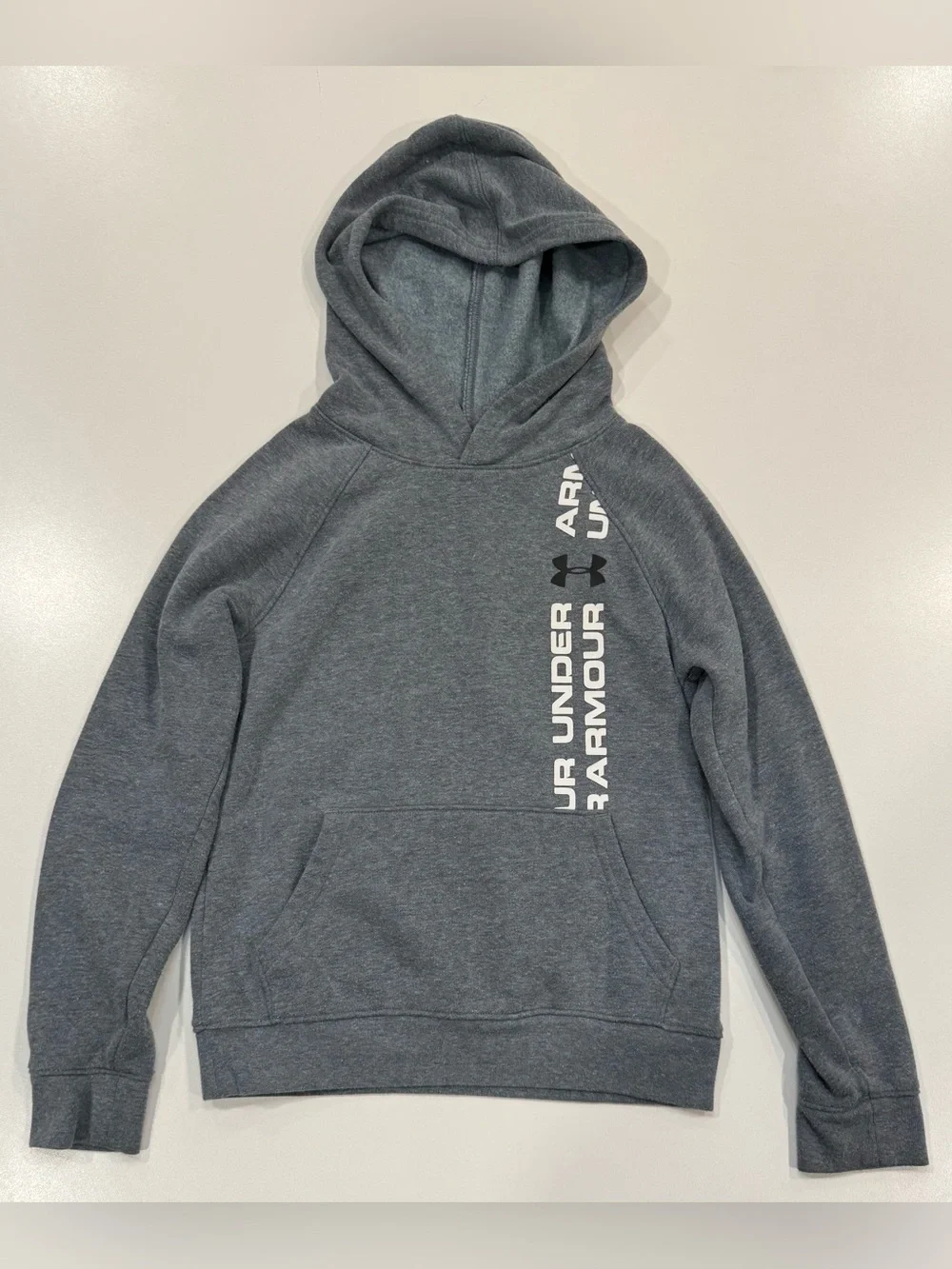 Under Armour Boys ColdGear Gray Fleece Pullover Hoodie